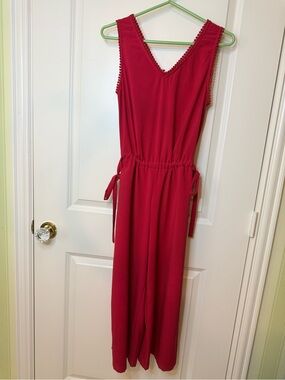 Carolina Belle Bright Red Crochet-Trim Top